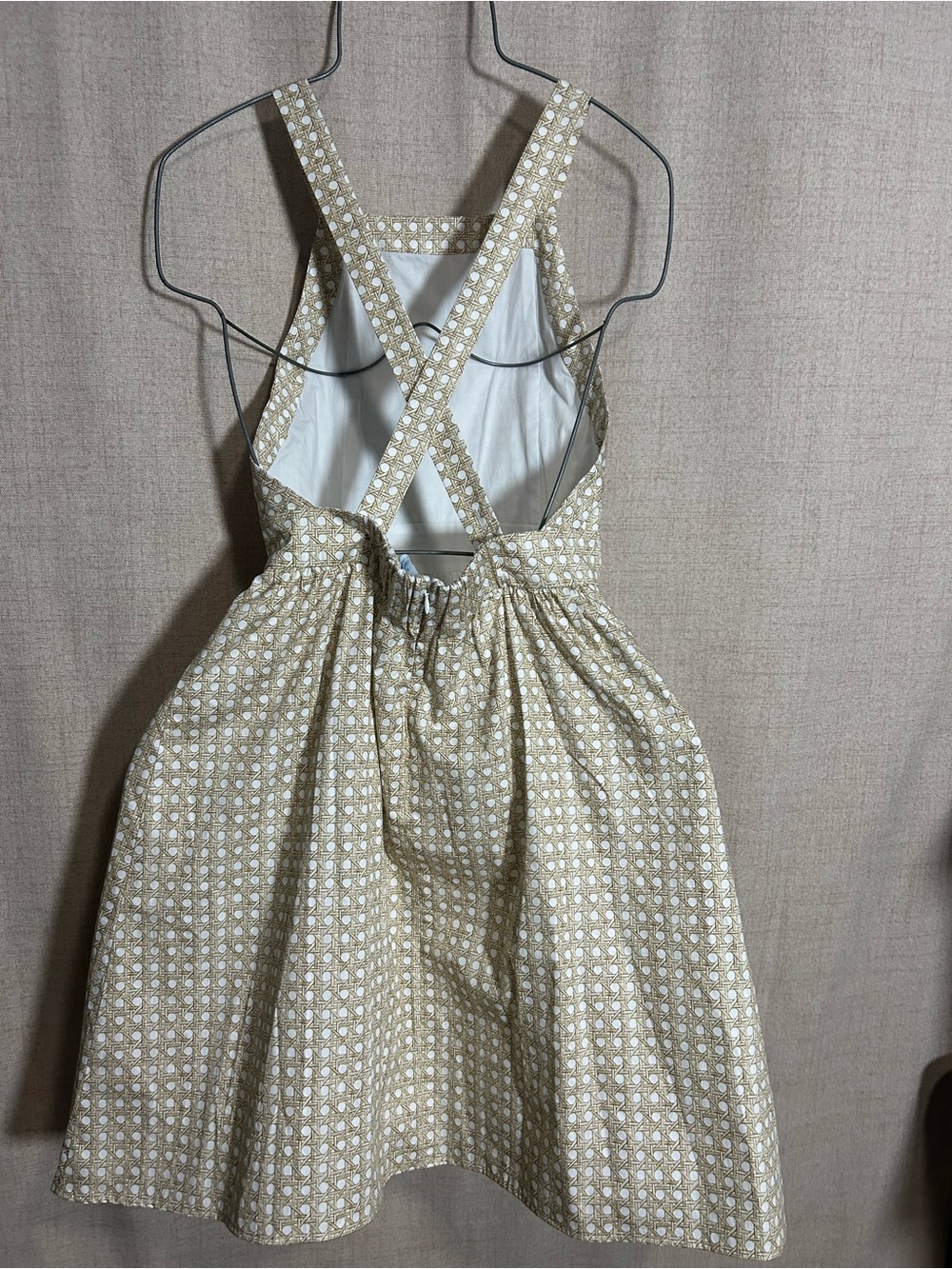 Hill House Midi Dress in Cream and White Geometric Print… - Picture 3 of 5
